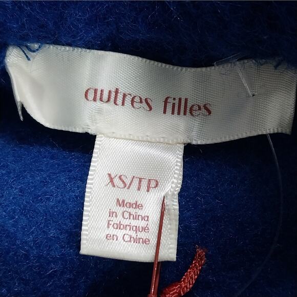 NWT! AUTRES FILLES! ROYAL BLUE BOUCLE KNIT, BOILED WOOL LOOK JACKET, COAT! SZ XS - Picture 7 of 9
